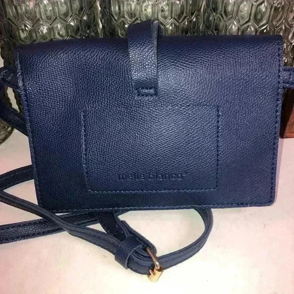 Melie Bianco Nicky Vegan Leather Mini Crossbody, Navy - Picture 5 of 5
